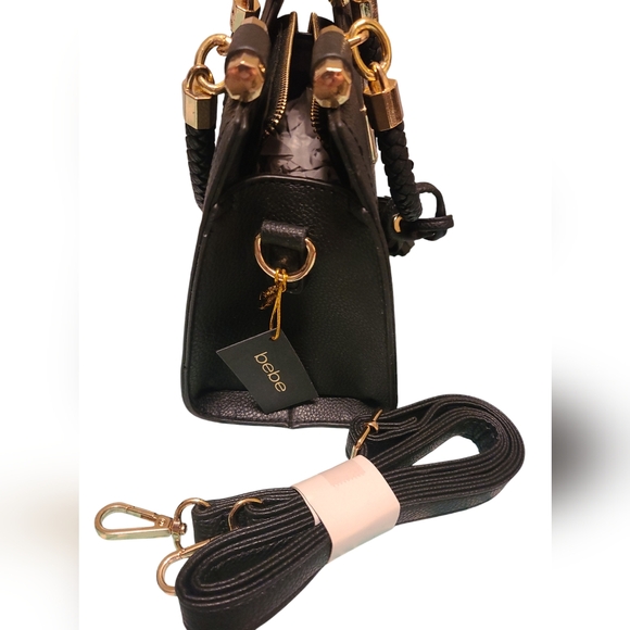 HP! π NWT BEBE Black Handbag with Gold Accents - Picture 6 of 9